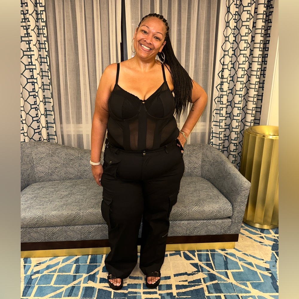 TORRID 3X black mesh strappy lingerie bodysuit NWT - Picture 9 of 9